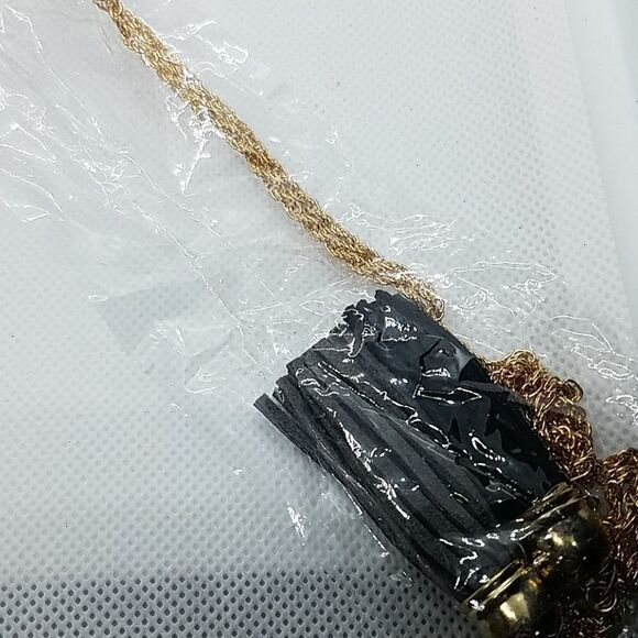 NWT My Style Black & Gray Tassel Necklace - Picture 2 of 2